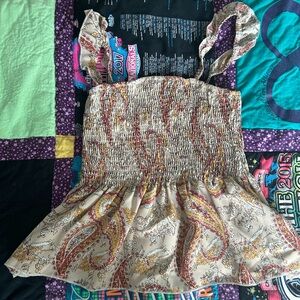 SHEIN Floral Paisley Blouse in Red and Cream